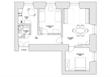 Фото номера Апартаменты с 2 спальнями - 3 этаж Апартаменты Apartments Roman г. Краков 22