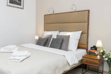Фото номера Двухместный номер с 1 кроватью Апарт-отели Pergamin Royal Apartments г. Краков 11
