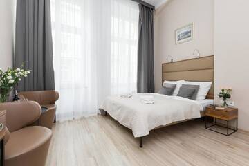 Фото номера Двухместный номер с 1 кроватью Апарт-отели Pergamin Royal Apartments г. Краков 15