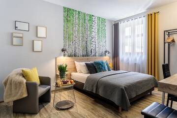 Фото номера Классический двухместный номер с 1 кроватью Апарт-отели Art &amp; Garden Residence г. Краков 3