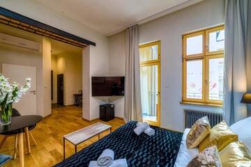 Фото номера Двухместный номер Делюкс с 1 кроватью и балконом Апарт-отели Aparthotel Delta Boutique г. Краков 10
