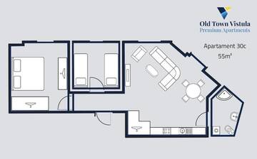 Фото номера Апартаменты с 2 спальнями Апарт-отели Old Town Vistula Premium Apartments г. Краков 28