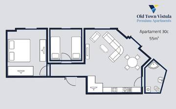 Фото номера Апартаменты с 2 спальнями Апарт-отели Old Town Vistula Premium Apartments г. Краков 9