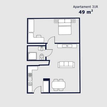 Фото номера Апартаменты с 1 спальней Апарт-отели Old Town Vistula Premium Apartments г. Краков 7