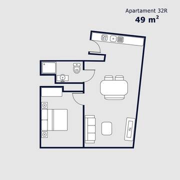 Фото номера Апартаменты с 1 спальней Апарт-отели Old Town Vistula Premium Apartments г. Краков 7